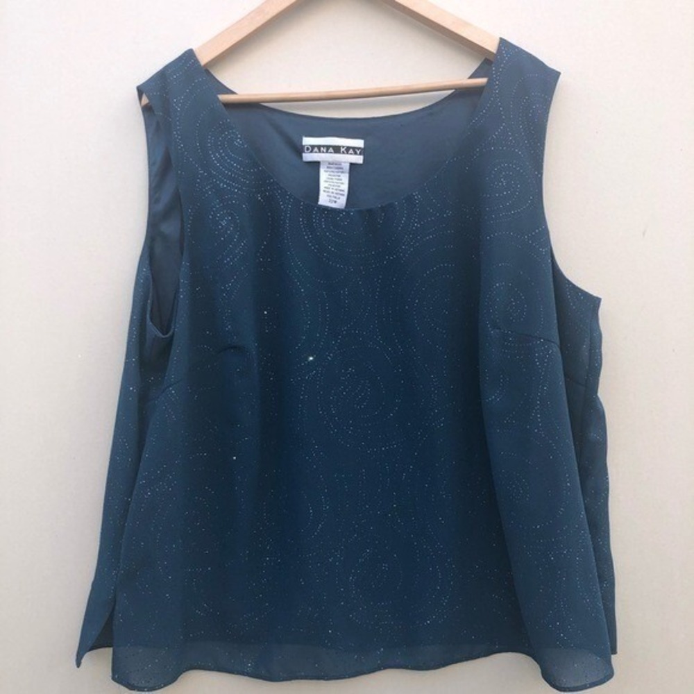 Dana Kay Women's Dark‎ Green Sleeveless Top Size22W